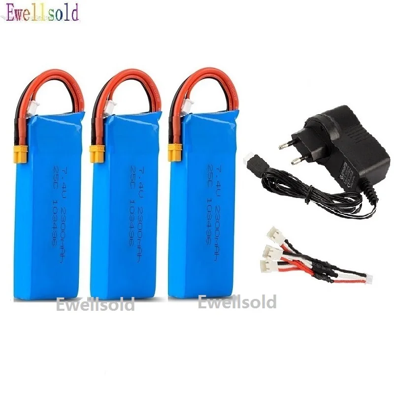 АККУМУЛЯТОР XT30 7,4 В 2300 мАч 25C ПЕРЕЗАРЯЖАЕМЫЙ ЛИПО С ЗАРЯДНЫМ УСТРОЙСТВОМ ДЛЯ ЗАПАСНЫХ ЧАСТЕЙ R/C КВАДРОКОПТЕРА BUGS 6 8.