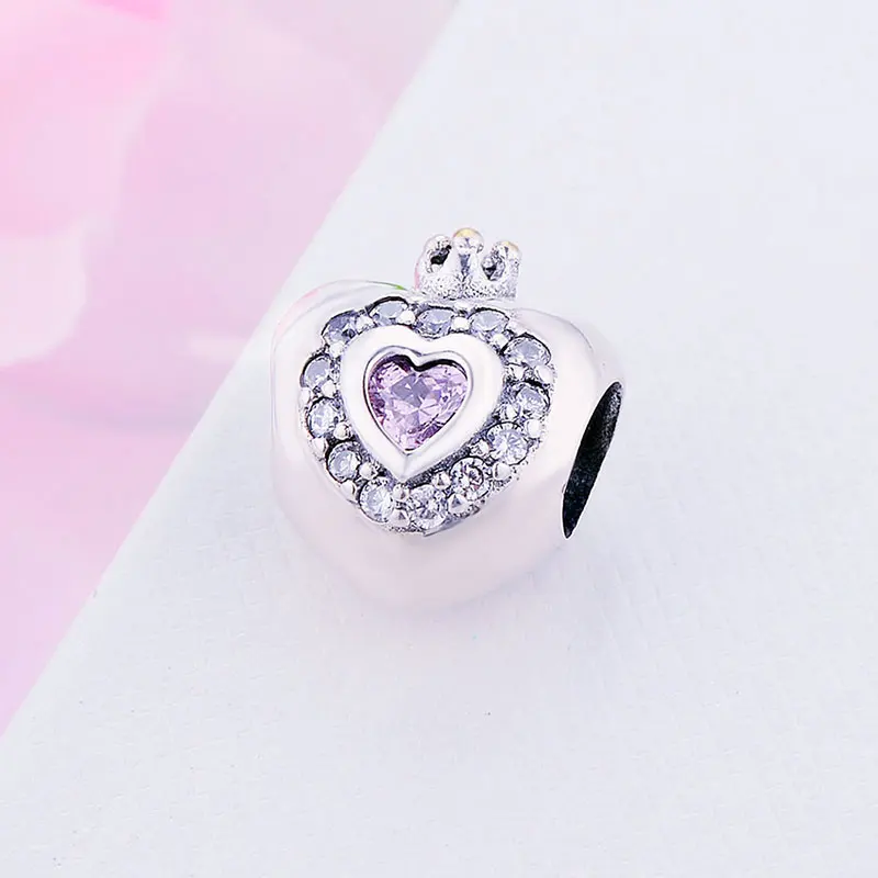 Женская Корона из серебра 925 пробы с розовым Цирконом|Бусины| |