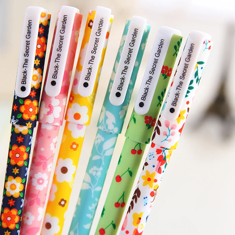 6 шт./компл. цветная гелевая ручка звездный узор милый котенок герой роликовые