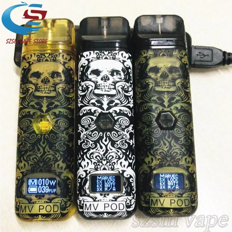 Электронная сигарета MV smoke POD Kit со встроенным аккумулятором 400 мАч емкость 2 мл ABS +