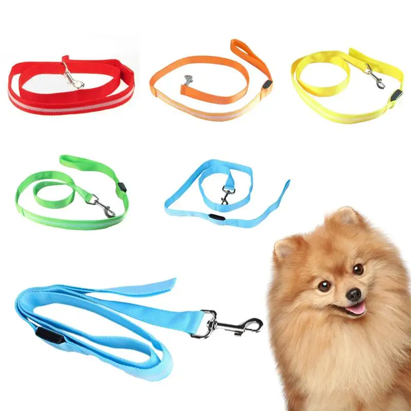 Тяговый поводок безопасности 123 см светящийся светодиод для домашних собак