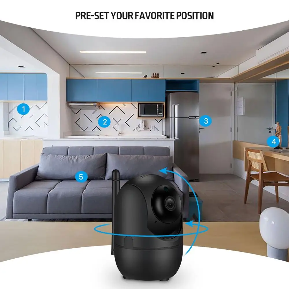 Беспроводная ip камера 1080P PTZ 4X с цифровым зумом облачная Wi Fi интеллектуальное