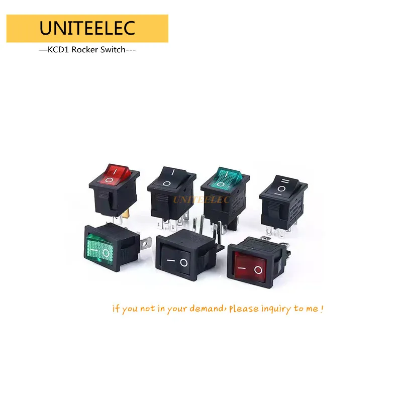 

UNITELEC 10pcs/lot KCD1-2 small Rocker Switch for equipment