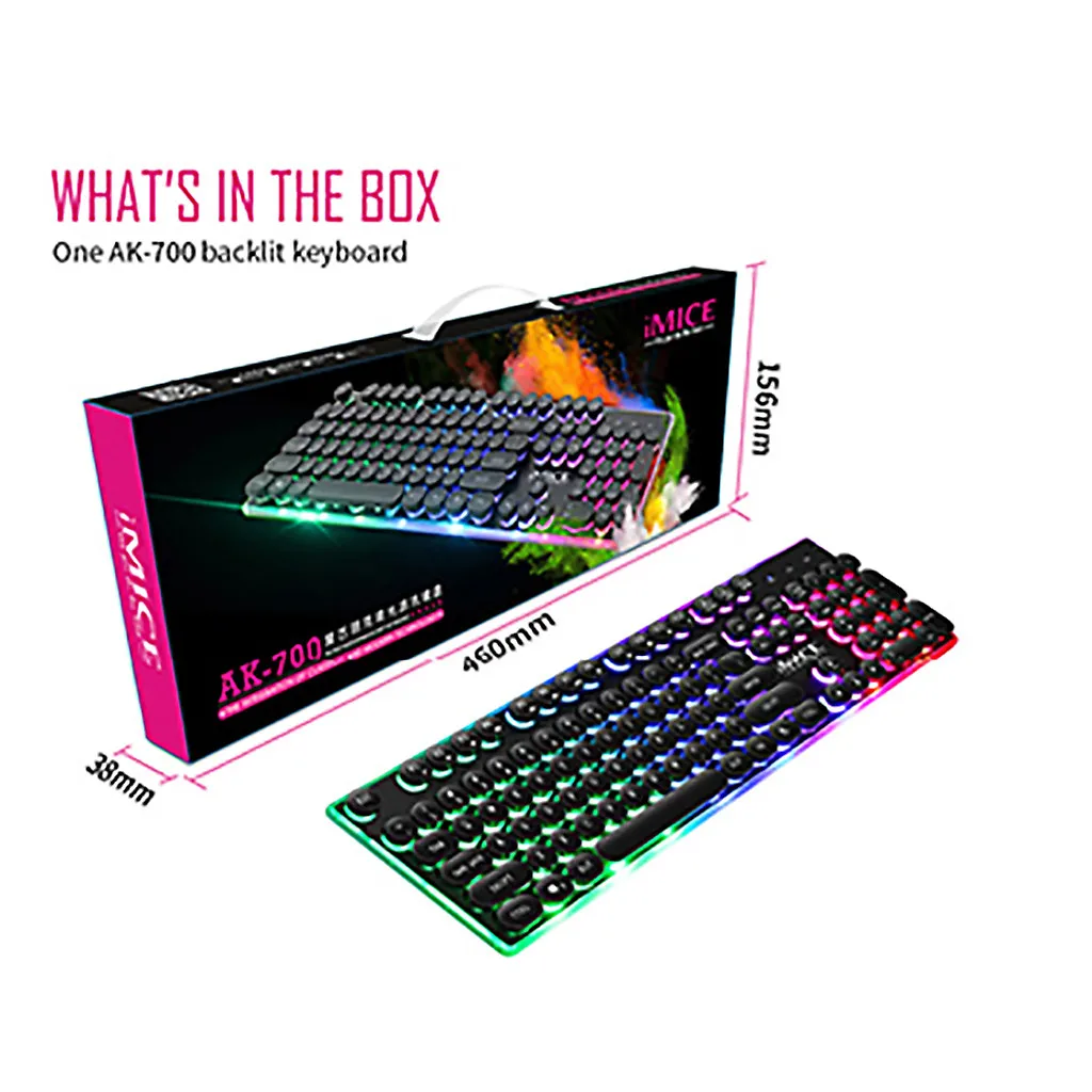 Игровая клавиатура Beautyss с подсветкой и RGB светодиодный экран 104 клавиши