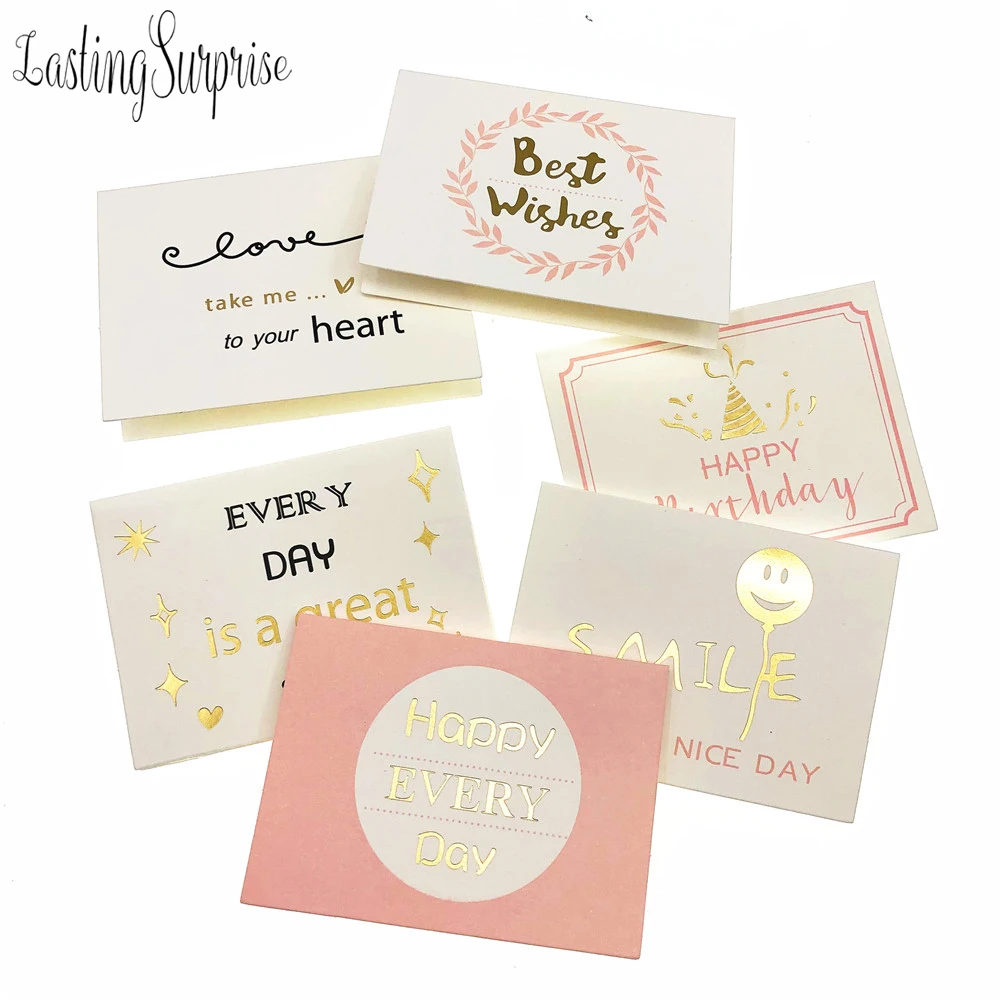 Valentines Card Mini Greeting Bronzing Envelope For Festival Invitation Valentine'S Day Blank Paper Card|Открытки и