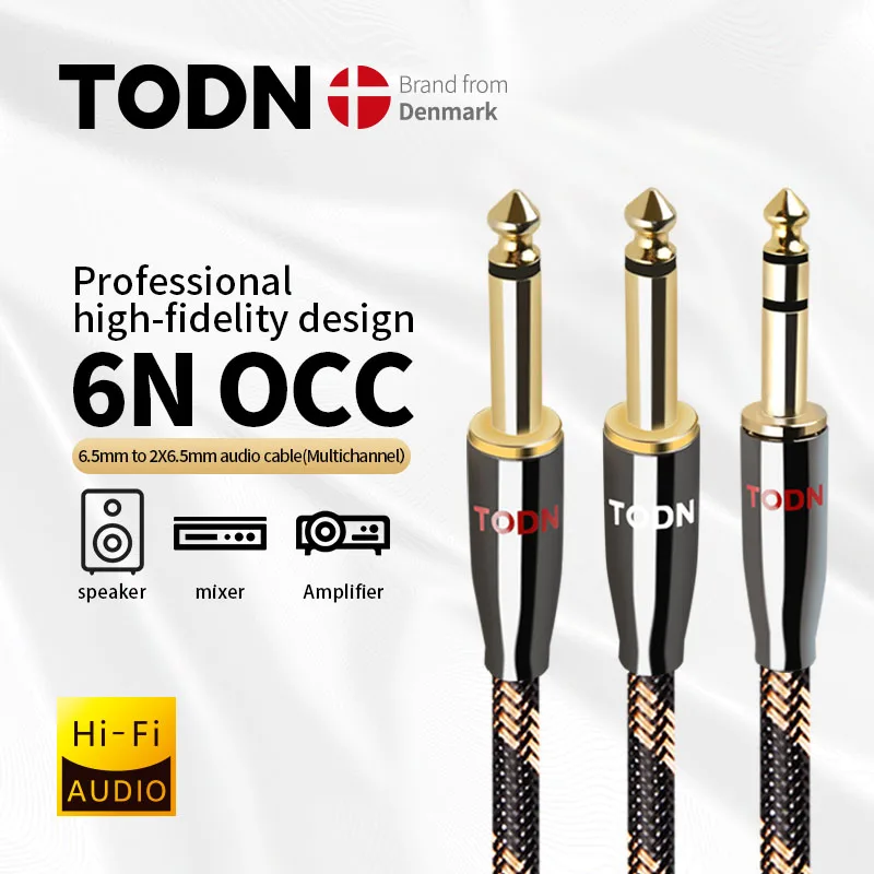 

TODN Audio Cable 6.5mm Jack To Canare 6.5mm Jack 6N OCC 1M,1.5M,2M,3M,5M,10M For Microphone,Guitar,Amplifier,CD Player,Speaker