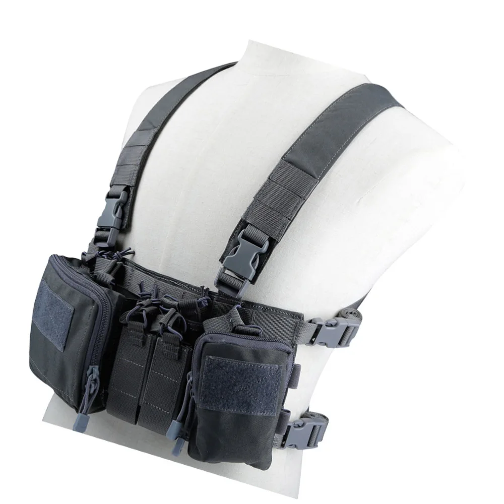 

Chest Vest Rig Multipurpose Molle Vest with Multi-Pockets Bag Airsoft Fighting Load Carrier Vest for CS Game Paintball Outdoor
