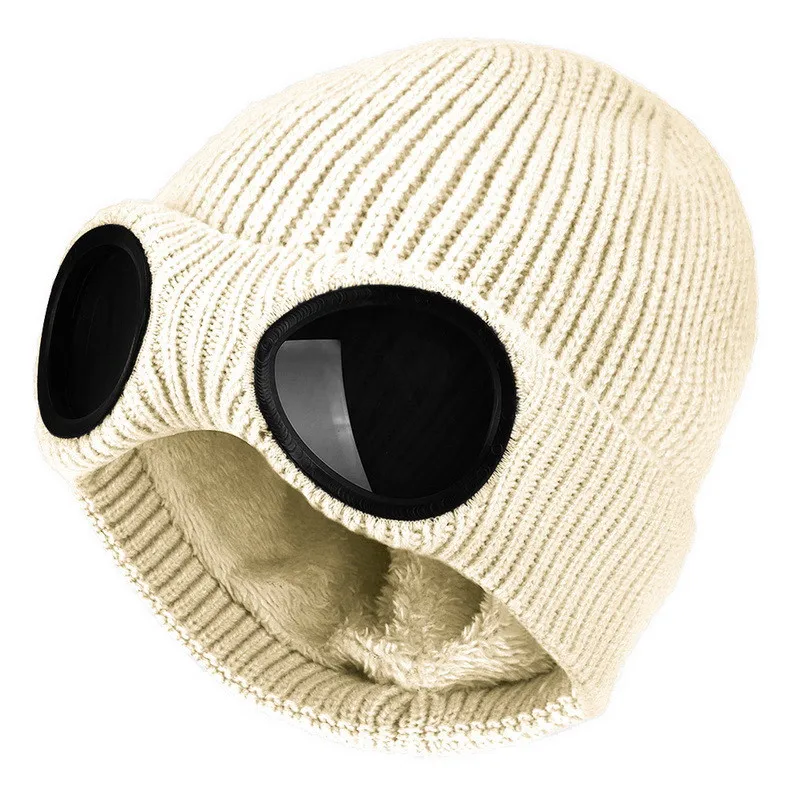 

Beanie Men's Winter Hats Women's Knitted Hats Men's Hats Winter Glasses Hats Ear Protection Woolen Hats Plus Velvet Warmth