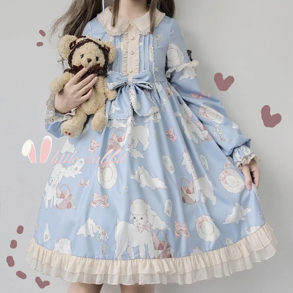 Платье в стиле лолита милое японское платье викторианском для девочек винтажное