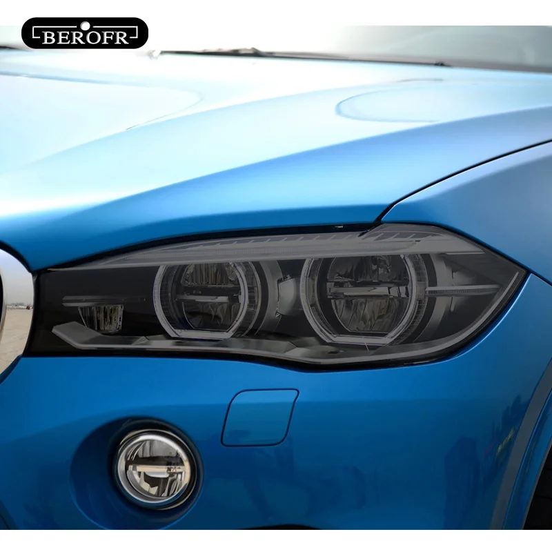 

2 Pcs For BMW X5 F15 M F85 G05 Car Headlight Tint Black Protective Film Vinyl Protection Transparent TPU Sticker Accessories