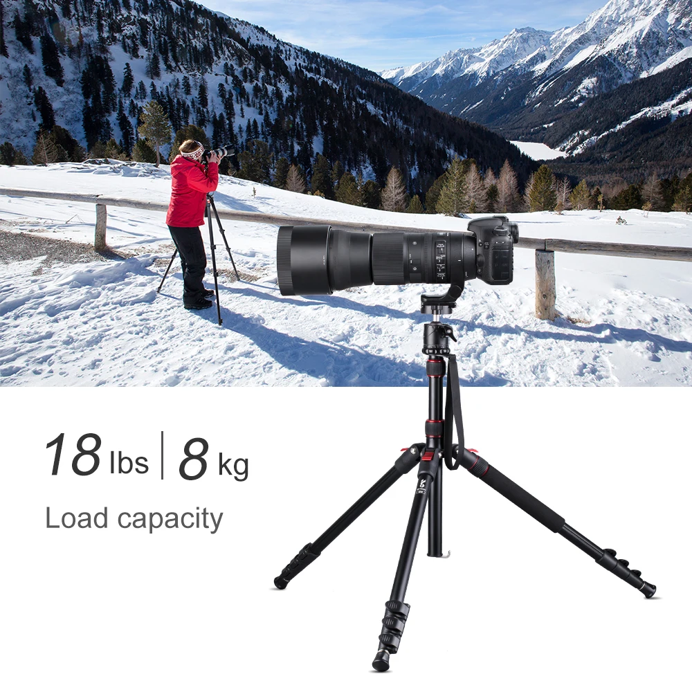 K& F концепция 7" DSLR камера штативы Алюминиевый Дорожный штатив монопод с 360 ° шаровой головкой 1/4" быстросъемная пластина для Canon Nikon