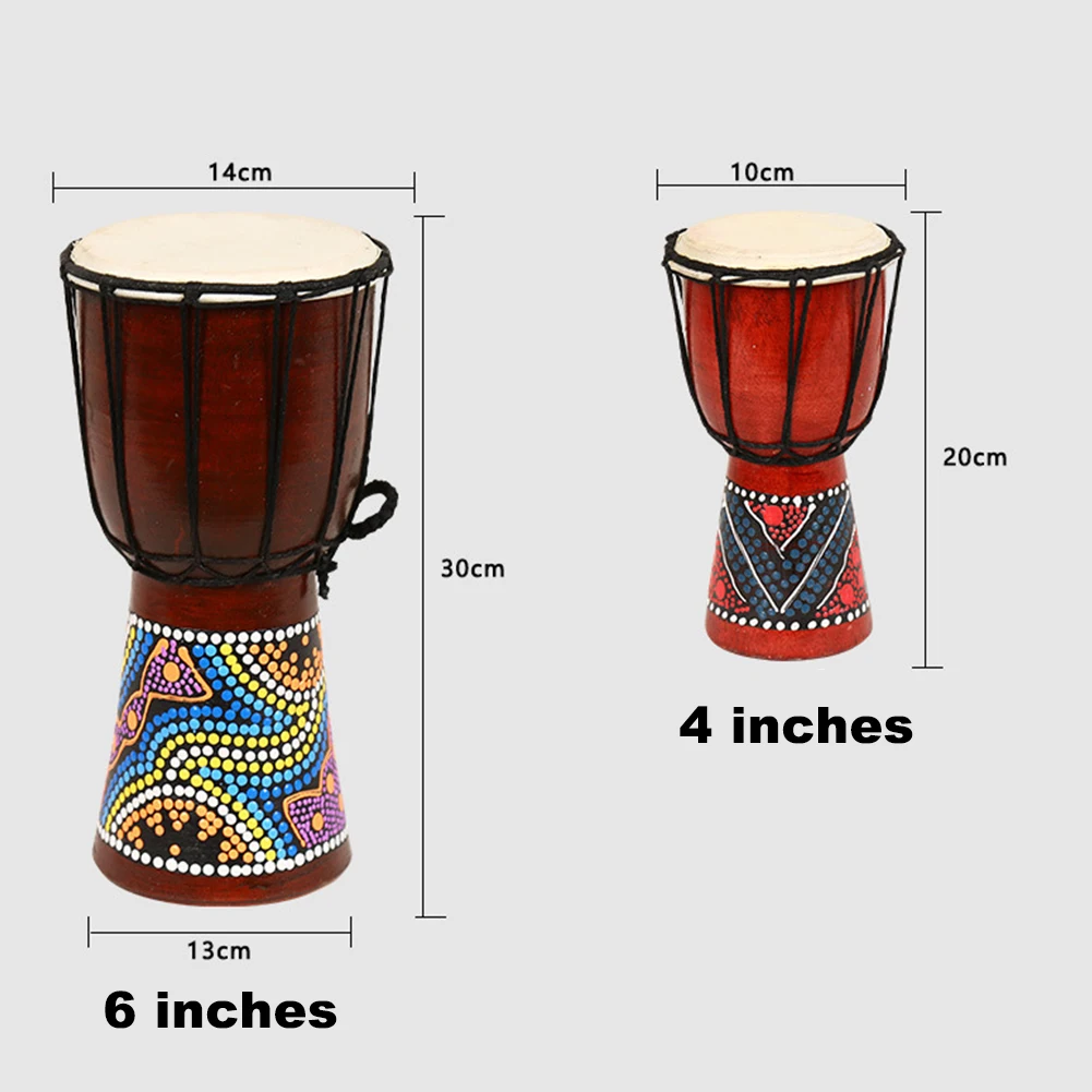 

4/6inch Wooden Painted African Hand Drum Percussion Music Djembe Ballad Kids Toy children Toy instrument kids education toys