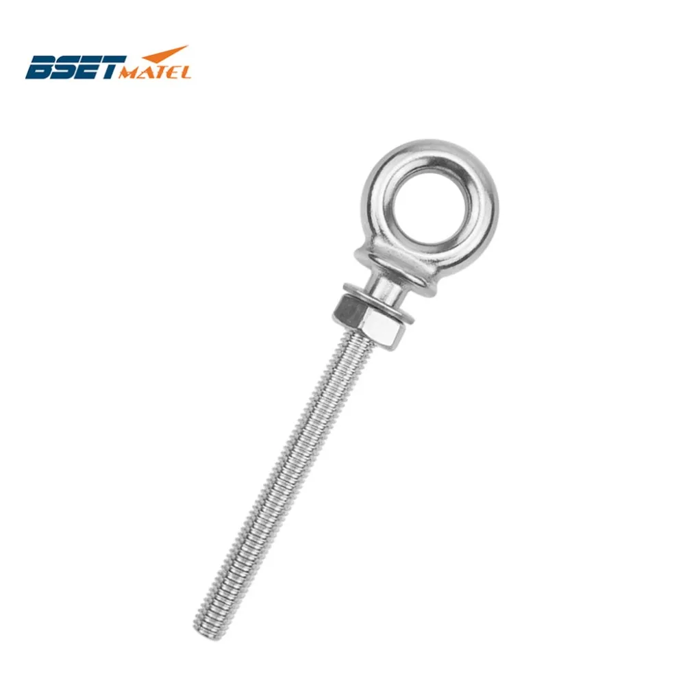 

BSET MATEL M8*80mm Marine Grade 316 stainless steel longer Lifting Eye Bolts lift eye bolt Screws Ring Loop Hole for Cable Rope