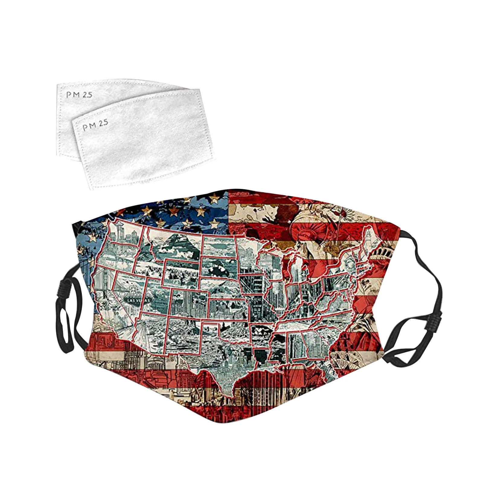 Модная хлопковая маска для лица Mascarillas с активированным углем многоразовая