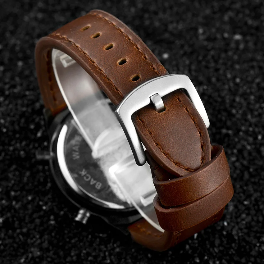 Часы наручные мужские кварцевые аналоговые со светодиодный ным дисплеем - купить