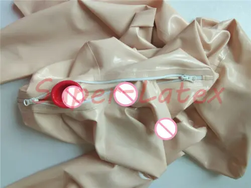 Латексный костюм кошки с носовой трубкой красные зубы на Молнии Скрытые два