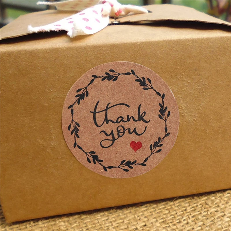 

Gift Sealing Label Stickers 500Pcs Thank you Adhesive Stickers Kraft Baking Paper Stickers For Gifts Craft Handmade Stationery