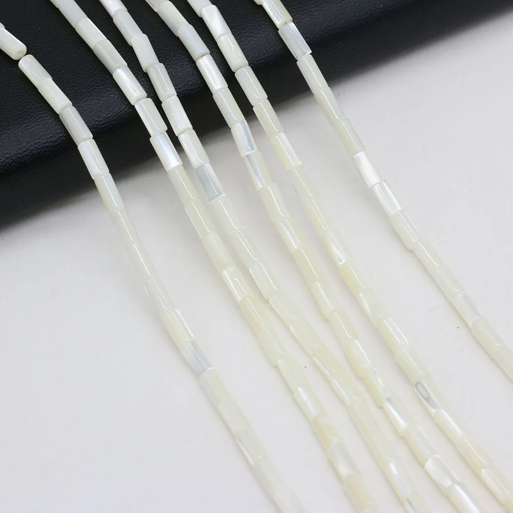 

Натуральные белые цилиндрические жемчужные бусины-разделители из ракушек перламутровой формы для изготовления ювелирных изделий «сделай ...