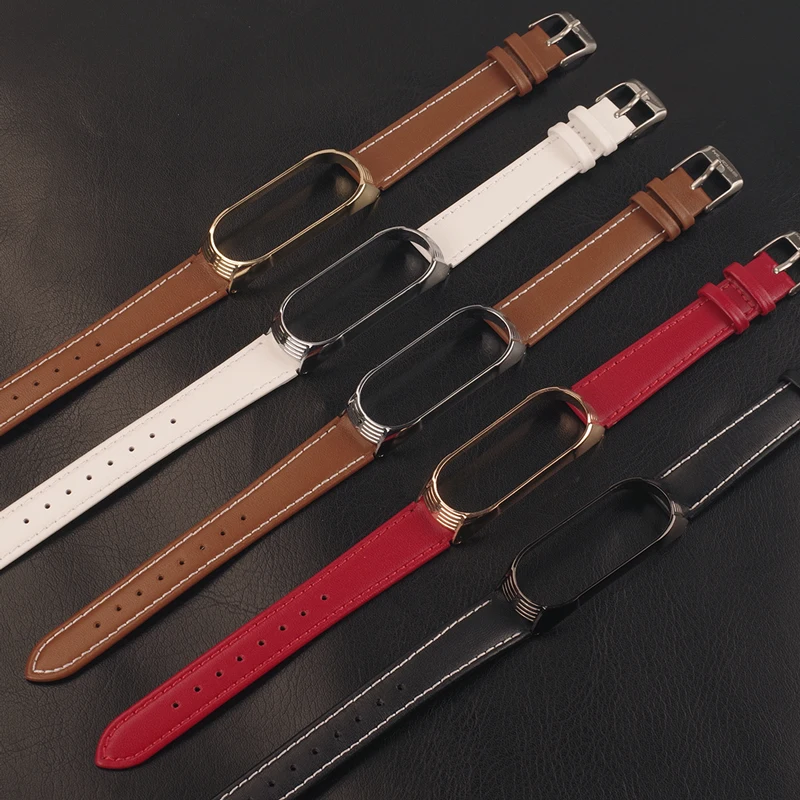 

Mijobs Mi Band 4 Genuine Leather Strap For XiaoMi Mi Band 4 3 Band4 Smart Wristbands Bracelet Mi Band 4 Global NFC Wrist Straps