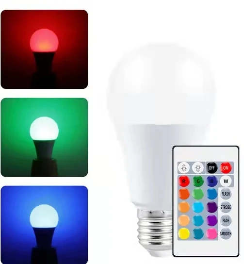Светодиодный светильник E27 5 Вт 10 15 RGB + белый 16 цветов светодиодный изменяемый с