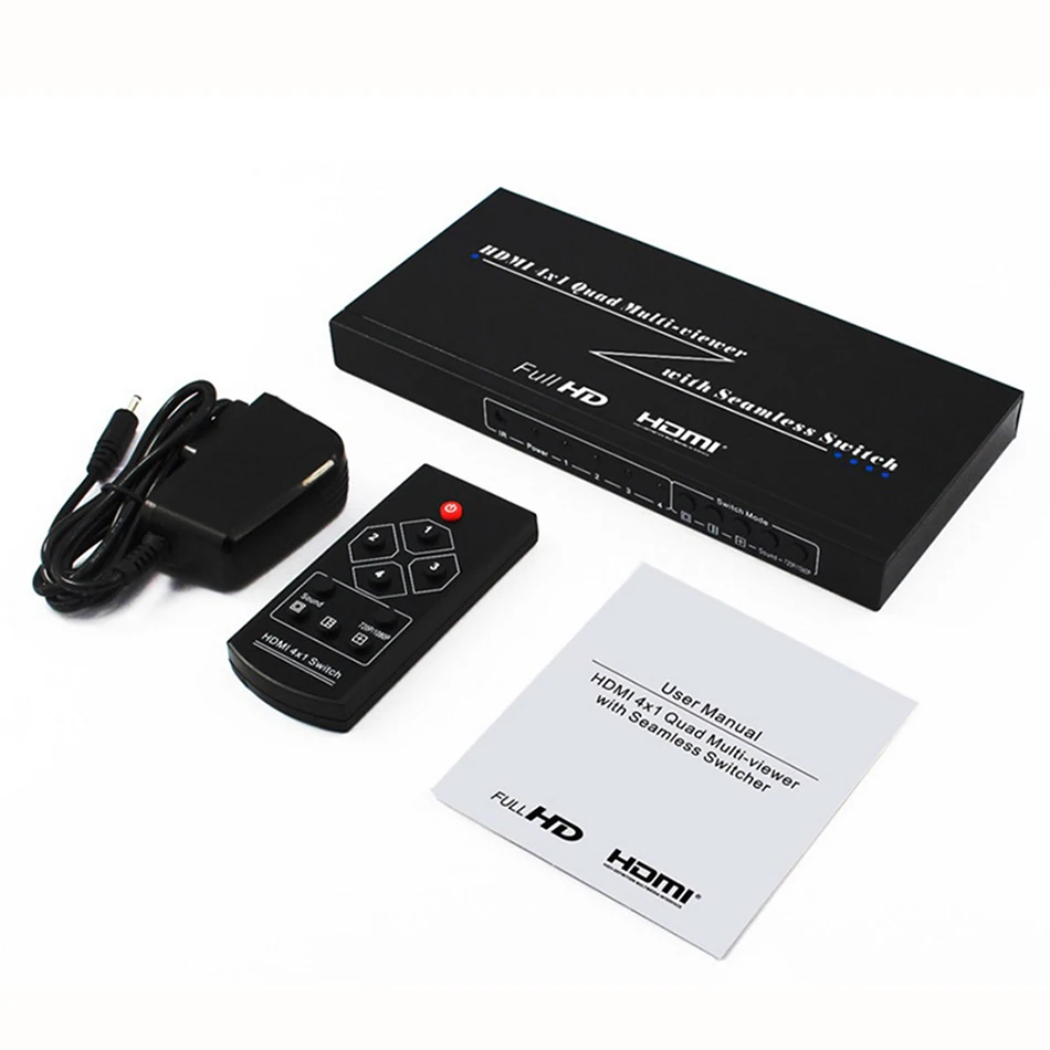HDMI Multiviewer 4X1 Quad Multi Viewer Разделитель с бесшовным переключателем ИК управлением