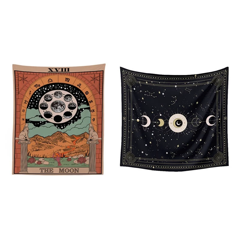 

2 Pcs Wall Rug Wall Hanging Decoration Paintings Tapestry, 150 X 100Cm & 130 X 150Cm