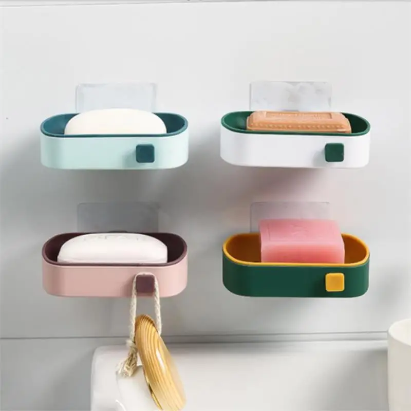 Новая Полка для мыла без сверления Настенная Ванная комната слив пластиковая