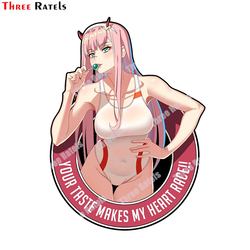 Наклейка Three Ratels B183 с рисунком аниме Zero Two Darling In The Franxx подходит для крышки
