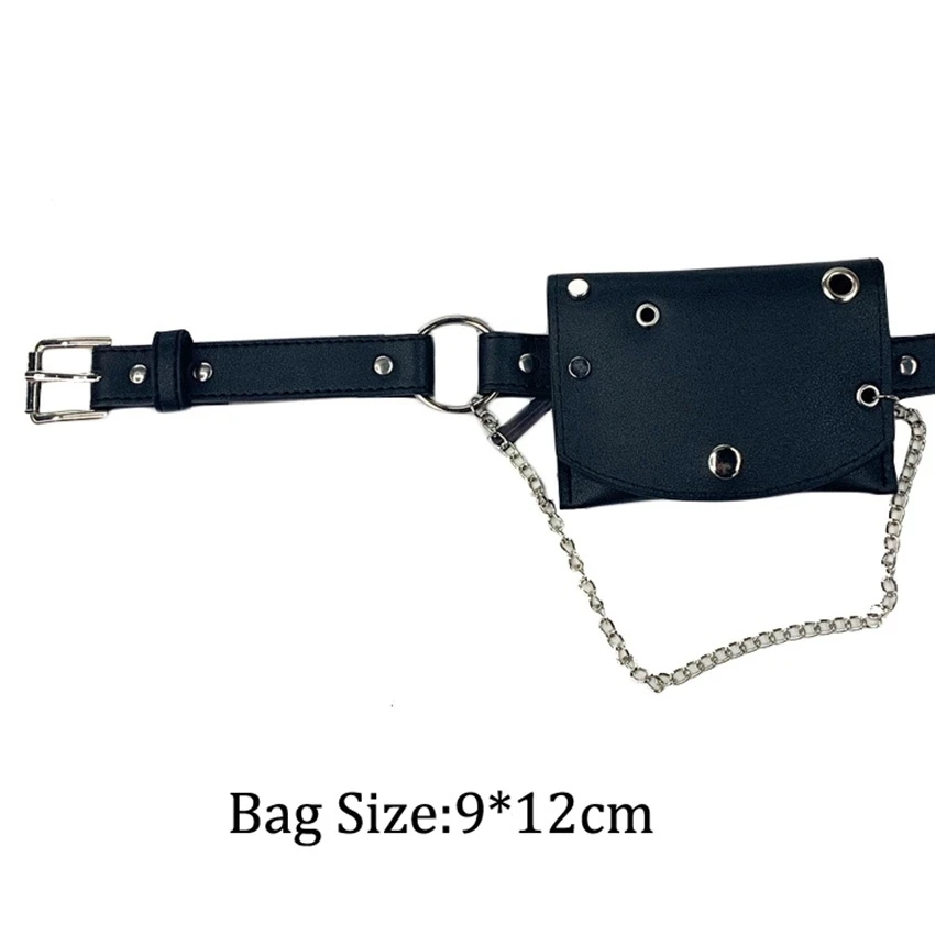 

JNKET Fashion Women Waist Pack PU Leather Chain Waist Bag Messenger Bags Cellphone Bag Bum Bag