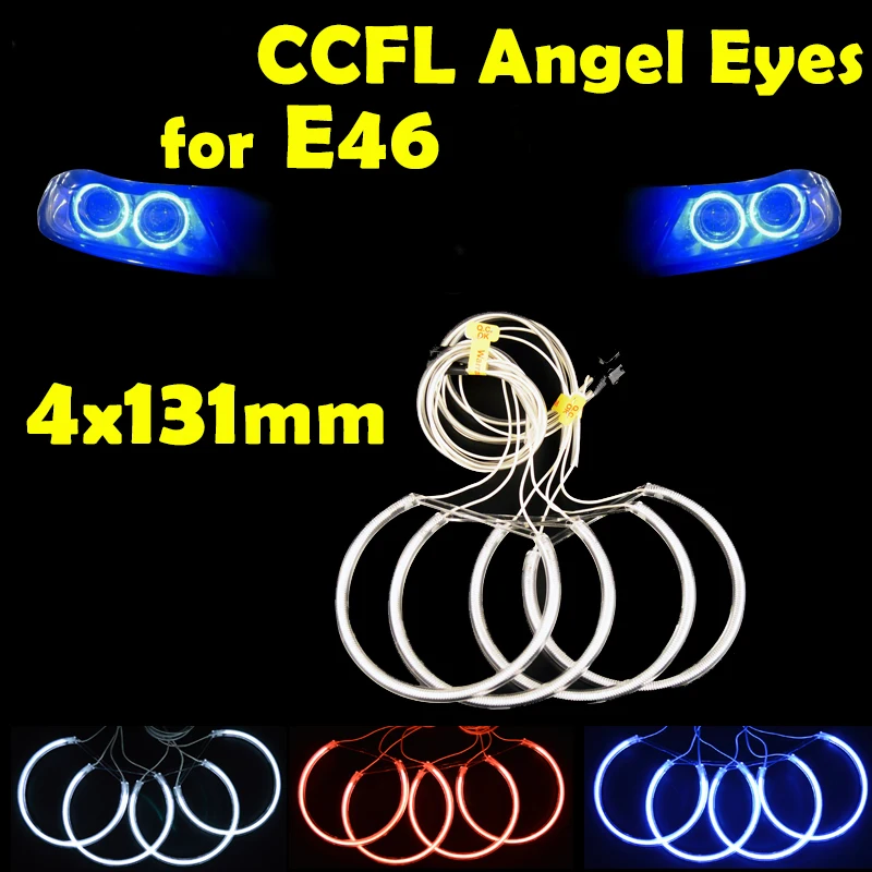 Комплект фар Angel Eyes 4x131 мм CCFL набор налобных колец декоративная головная лампа