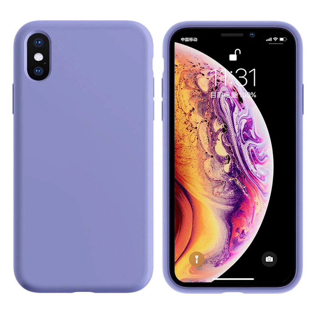 Pale Purple Силиконовый чехол для iPhone 11 Pro Max 11 Pro, высококачественный Официальный чехол для iPhone 7 8 Plus X XR XS Max 6 6 S, чехол EEMIA - Цвет: Pale Purple
