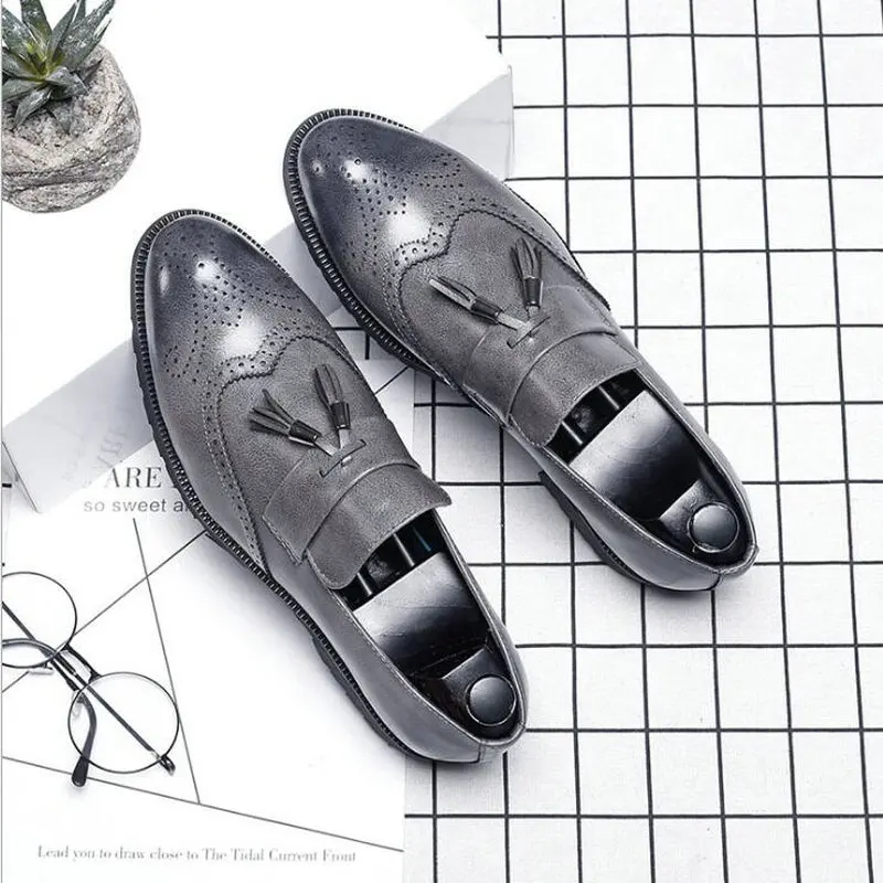 

Big Size italian tassel business Formal Dress Men leather loafer formal dress flats designer office oxford shoes for men m98