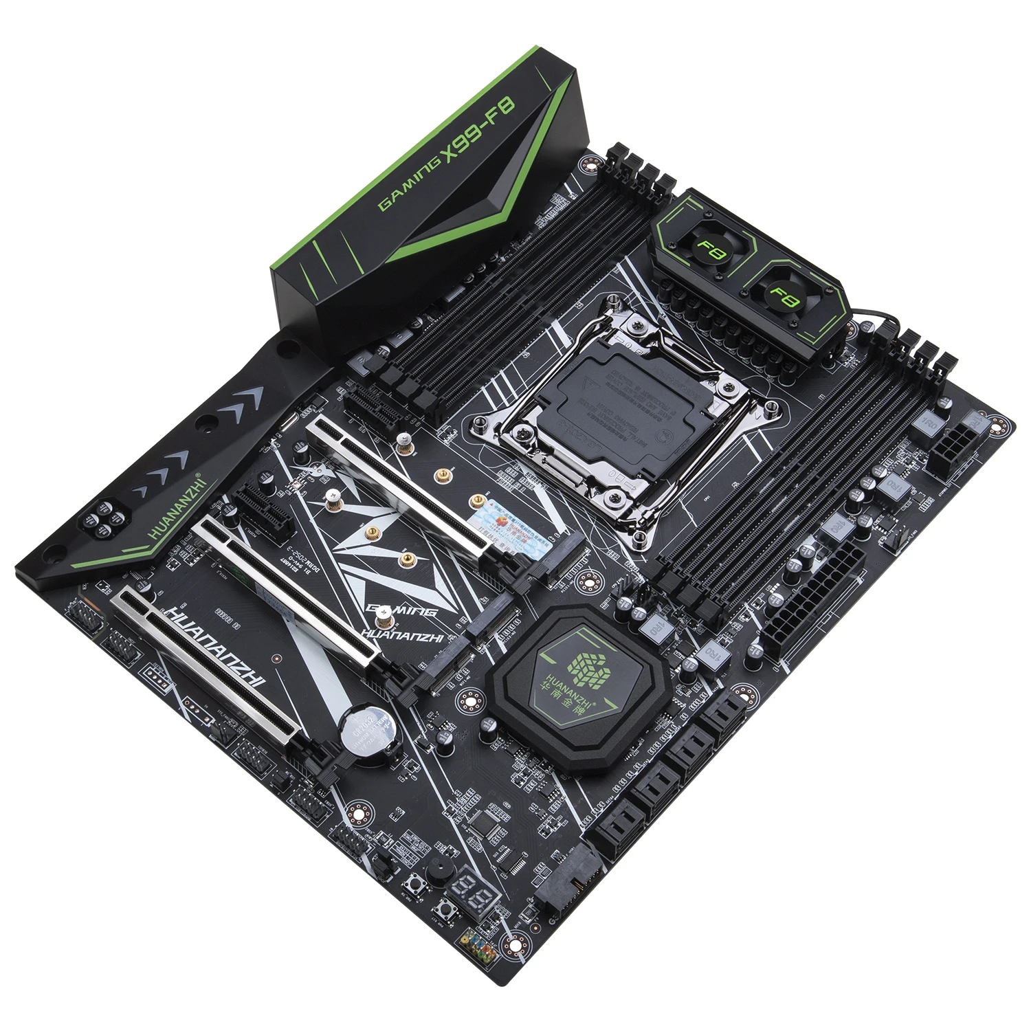 Billig HUANANZHI X99 F8 Motherboard Mit Intel XEON E5 2678 V3 Mit 2*16G DDR4 RECC NON-ECC Speicher Combo Kit Set NVME SATA USB 3,0