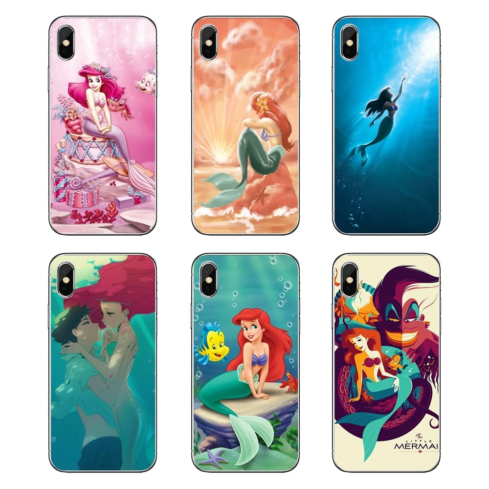 Мягкие чехлы для iPhone 4 4S 5 5S 5C SE 6 6S 7 8 X XR XS Plus MAX с рисунками животных Русалочки |