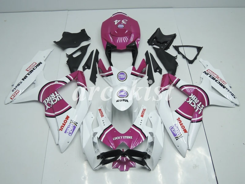 

Новый комплект обтекателей для мотоцикла, подходит для SUZUKI GSX-R600 600 750 2008 2009 2010 08 09 10 k8 Custom Free Pink Lucky