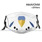 Белый попугай 3d печать многоразовая маска для рта моющийся фильтр против пыли маска для лица Budgie длиннохвостый попугай Попугайчик птица