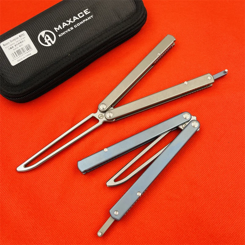 Ручка Maxace SCORPIUS M390 из титанового сплава ручка с бабочкой для тренировок