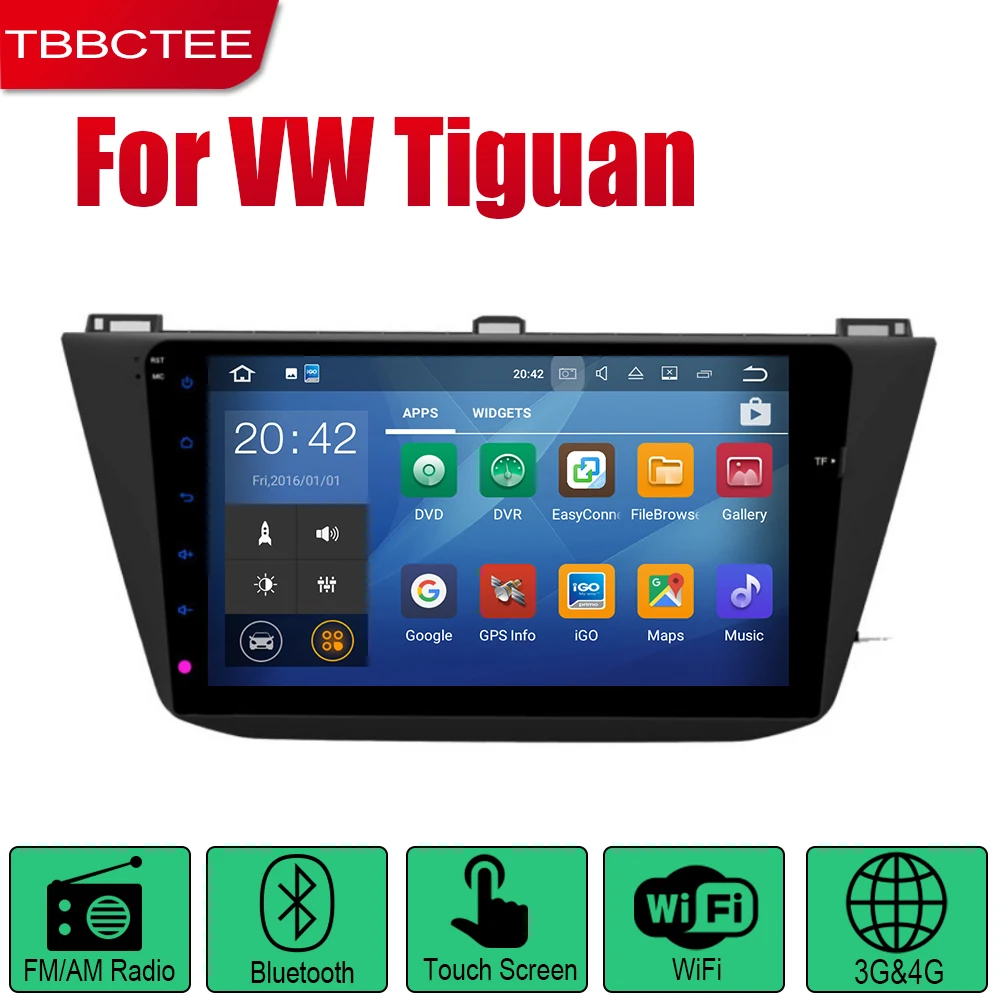 Автомобильная мультимедийная система TBBCTEE 2 Din Android для Volkswagen VW Tiguan 2016 ~ 2019