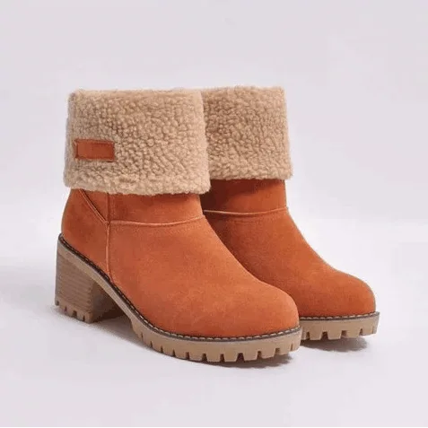 

Women's Shoes Snow boots Ladies Winter Flock Warm Boots Martinas Ankle Boots Short Bootie Slip-On Outside Shoes Botas-2