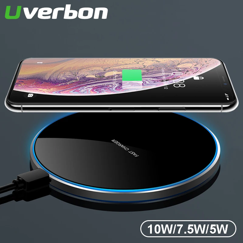 Qi Беспроводное зарядное устройство для iPhone X Xs MAX XR 8 plus 10 Вт Быстрая зарядка для samsung S8 S9 Plus Note 9 8 USB зарядное устройство для телефона