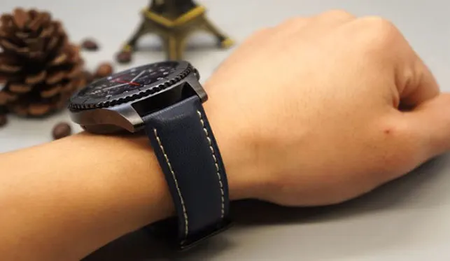AKGLEADER ремешок для samsung Galaxy Watch 46 мм gear S3 22 мм ремешок из натуральной кожи браслет для huawei Watch GT Amazfit