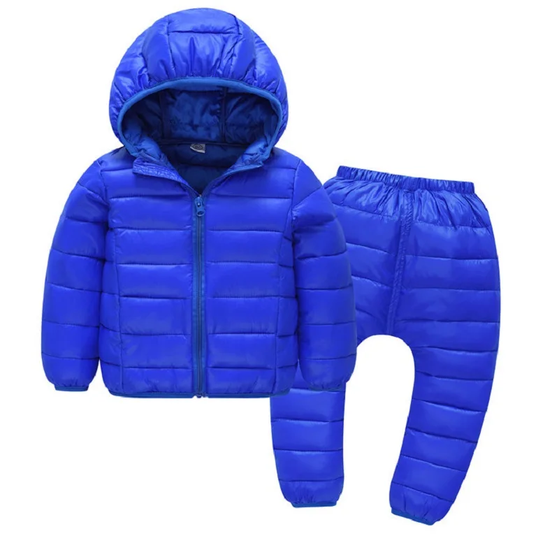 Детская зимняя одежда детские комплекты для девочек и мальчиков теплый костюм из
