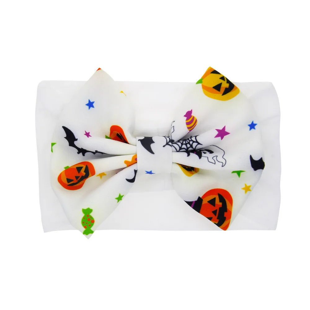 Baby Halloween Headband Large Bow Headbands for Kids Photo Props Newborn Wide Warm Headwrap Top Hairbows Bebes Headwear Hairband | Мать и