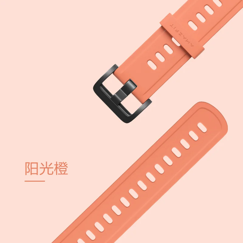 Orange Ремешок для часов Силиконовый цветной браслет для Xiaomi Huami Amazfit GTR(47 мм и 42 мм) умные спортивные часы 2 2S& Bip Lite - Цвет: Orange