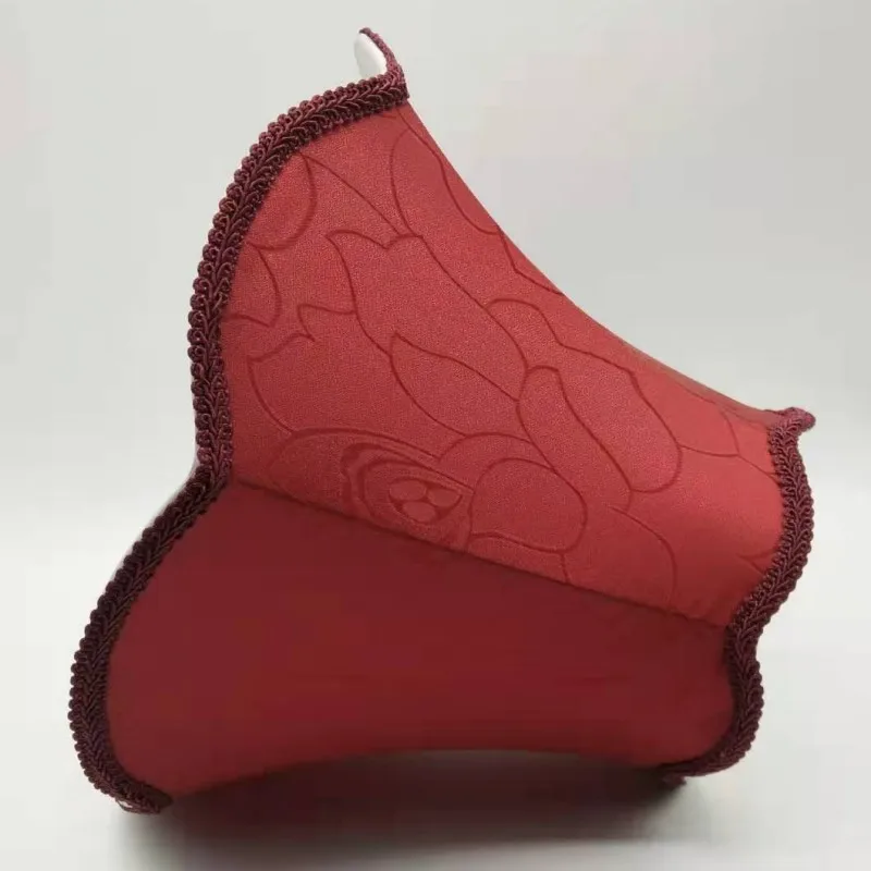 Лампа в стиле арт-деко E27 абажур из ткани с красным цветочным узором современная