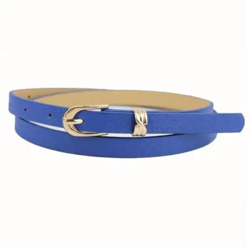 

Fashion Women Ladies Belt Candy Color Thin Leather Waistband Dress Accessories