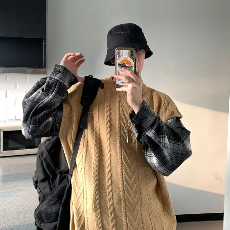 Мужская Трикотажная двухкомпонентная куртка Doek 2020 длинные жилеты шерстяные