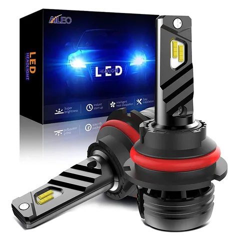Лампы для автомобильных фар AILEO HB1, светодиодные, HB5, дальний/ближний свет, 6000K, 9004 светодиодов, 9007 лампочек, 24 чипа xCSP, 60 Вт, 12000лм, IP67, Турбовентилятор, автомобильная лампа