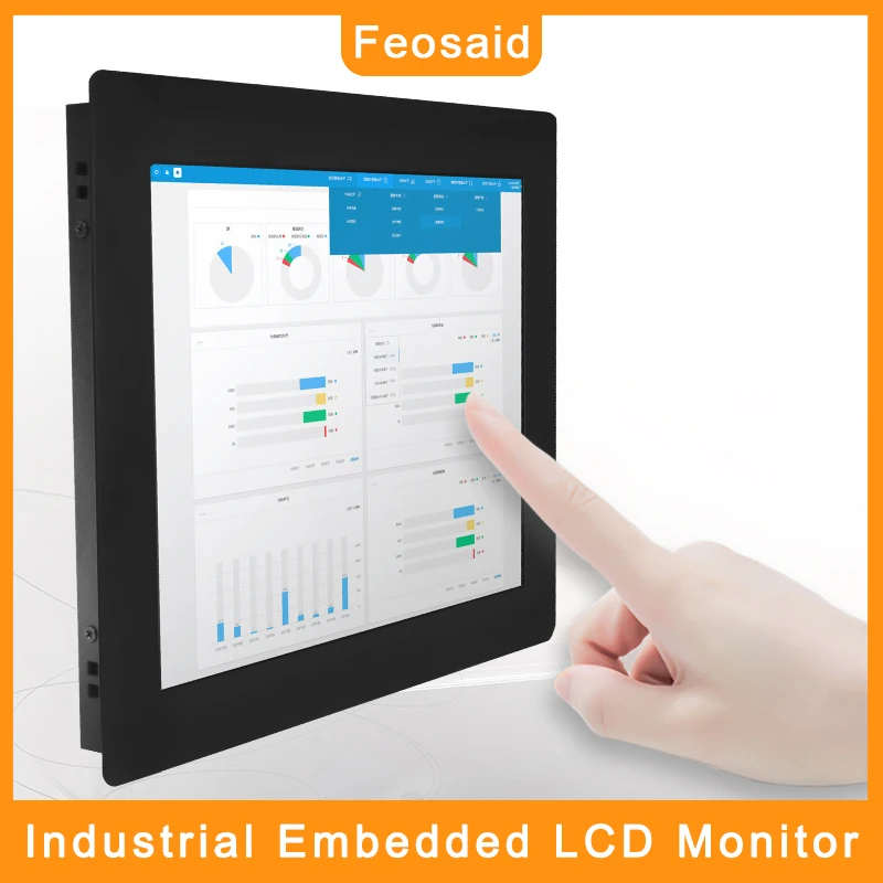 

Feosaid 15.6 inch 14" industrial monitor 18.5" 17.3" Resistance Touch screen display Tablet Monitor VGA DVI input for pc
