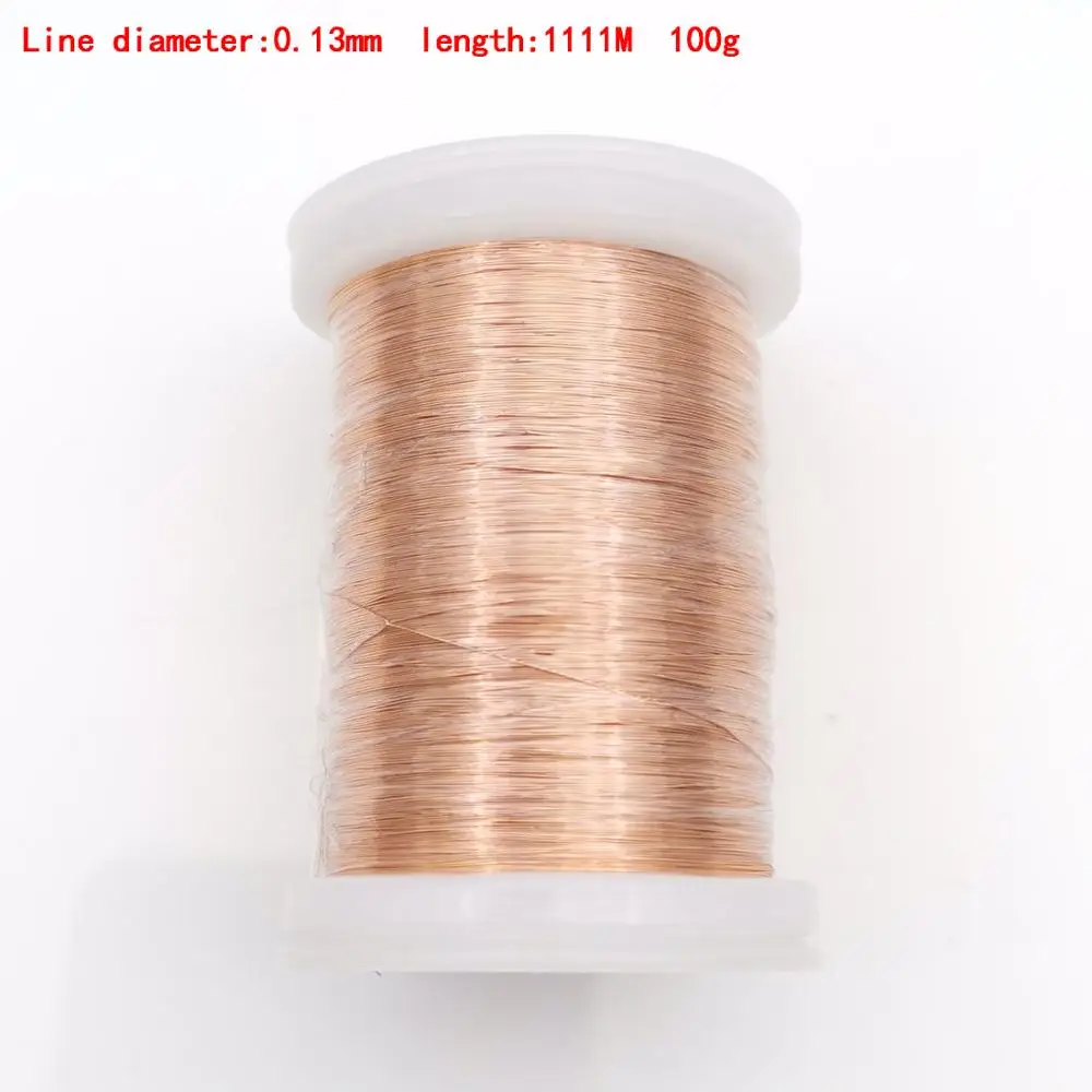 0.13mm 100g Qa-1-155 обмоточный провод 0,13 мм 0,16/0,2/0,25 мм 100 г 2UEW эмалированный Медный провод магнитная катушка обмотки электромагнитной индукции - Цвет: 0.13mm 100g
